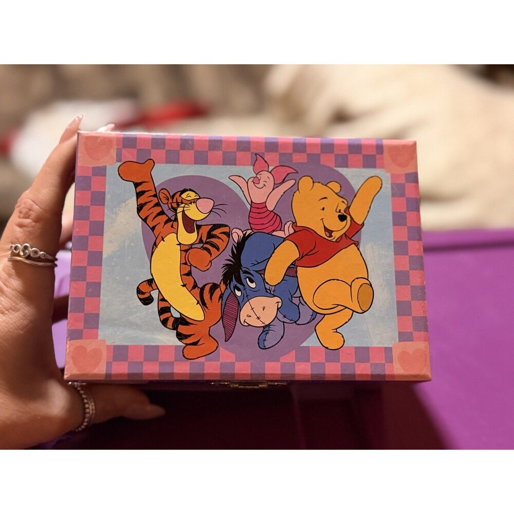 Vintage Disney Winnie The Pooh Wood Trinket Music Box Working